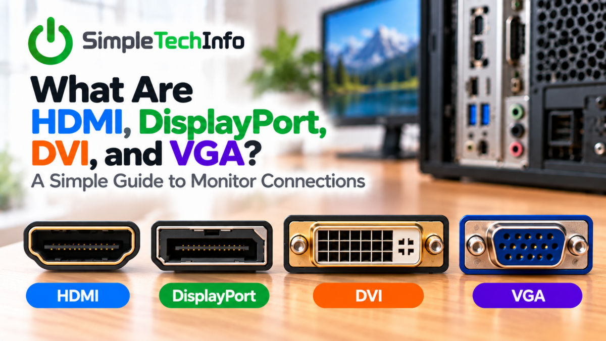 What Are HDMI, DisplayPort, DVI, and VGA? A Simple Guide to Monitor Connections