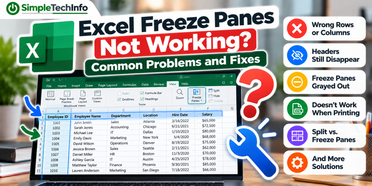 Excel Freeze Panes Not Working? Common Problems and Fixes